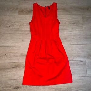 J. Crew red pleated cocktail dress SZ 8